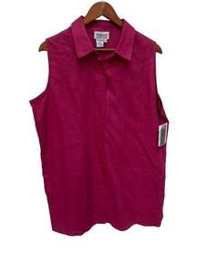 Style&Co Collections Top Sz 16 100% Linen NWT Button Down Sleeveless Collared