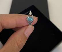  925 Silver Turquoise Gemstone Ring* Natural Gemstone Ring* Open Ring