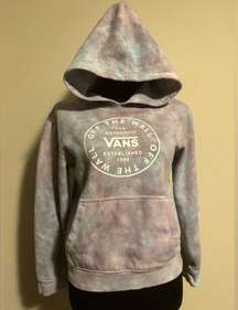 EUC Vans Purple and Blue Tie Dye Graphic Hoodie size large