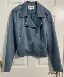 Faux Suede Moto Jacket