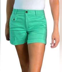 Banana Republic City Chino Shorts Size 4 Women's Jade Green Cuffed W084