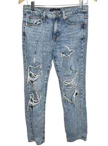 Aeropostale Low Rise Ripped Boyfriend Jeans Size 0