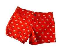 Banana Republic size 2 chicos shorts orange elephant pattern