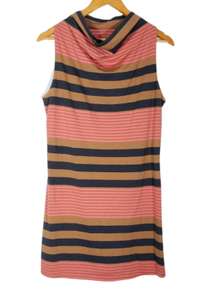 Au Pateau Cowl Neck Sleeveles Striped In Pink Multicolor Dress Size M