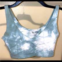 NWOT John Galt Pacsun Grey & White Tie Dye Sports Bra size Small