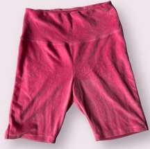 BP. Caliente Rhine Butterfly Pink Velour Bike Shorts