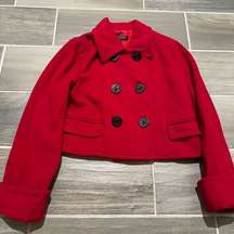 Karen Kane wool blend coat red big buttons size small