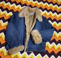 Vintage Penny Lane Fur Lined Denim Jacket