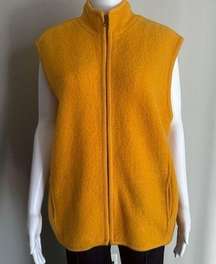 Vintage Coldwater Creek Yellow Gold Wool Full Zip Vest Size Large