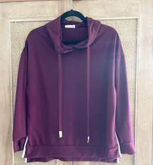 Chloe & Katie Hoodie Sweatshirt Pullover Size Medium Maroon Athleisure Burgundy