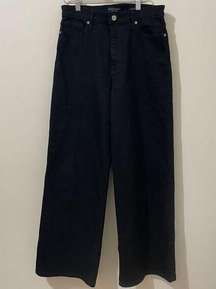 Banana Republic High Rise Wide Leg Black Denim Jeans Womens Size 29