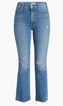 MOTHER The Hustler Ankle Fray Distress Raw Hem High Rise Jeans 27