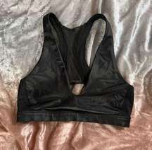 Victoria’s Secret Sport Leather Effect Wet Look & Mesh Back Sports Bra XS