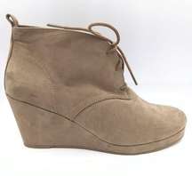 a suede lace up wedge booties Terri women’s Size 11