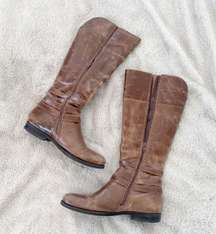 Matisse Blakey Brown Distressed Leather Knee-high Boots