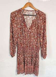 Faherty Montara Dress Merlot Bordeaux Floral Print