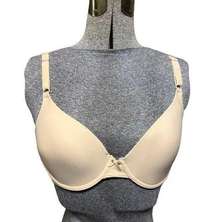 NWT MAIDENFORM 34D Womens Beige Lined Underwire Back Closure Demi Bra