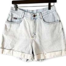 Vintage Riders High Waist Tapered Light Wash Jean Shorts