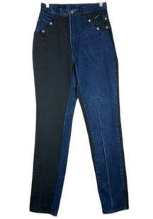 Vintage Western Ethics Denim Roper  Size 4 Two Tone High Rise