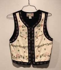 Vintage New Directions Cottagecore Floral Embroidered Vest