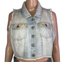 Highway jeans light wash denim vest