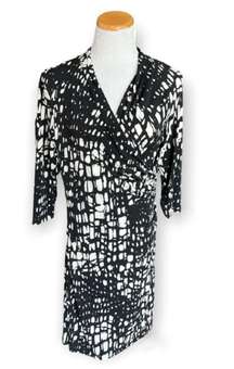 Womens  Abstract Wrap Shift Dress - Sz M 10/12