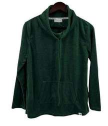 Bearpaw Green Velour Funnel Neck Size Small Pullover