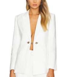 Karina Grimaldi Cecile Jacket Off-White XS Linen Vanilla Clean Girl Designer NEW