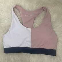 ALLFENIX Anthropologie Color Block Three Stone Sports Bra Medium Pink Gray