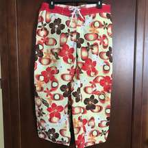 Patagonia Water Surf Style Capri Pants Yellow Flower Print Size 6