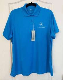 Carvana Shirt Women’s Short Sleeve Polo Blue Vansport Employee Uniform