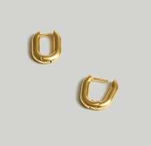 NWT Madewell Carabiner Mini Hoop Earrings Vintage Gold