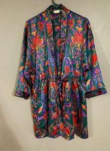 Victoria Secret Vintage Gold Label Paisley/Floral Multicolor Robe S