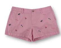 Polo Ralph Lauren Embroidered Pineapple Shoe Pink Chino Shorts Size 2 3"