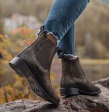 Thursday Boot Co Dark Olive Suede Womens Duchess Chelsea Ankle Boots 6.5