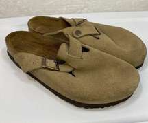 Birkenstock Boston Suede Clogs Soft Footbed Beige Womens EU 42 US W11 M9