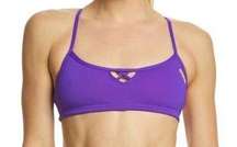 Arena Rule Breaker Bandeau Bikini Top Size M Purple‎ Competitive Swimsuit Top