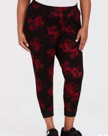 Torrid Black Floral Ponte Jogger Size 2X