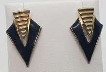 Vintage Blue & Gold Earrings