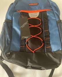 Head Bungee Backpack Blue & Orange School Bag 17” NWT