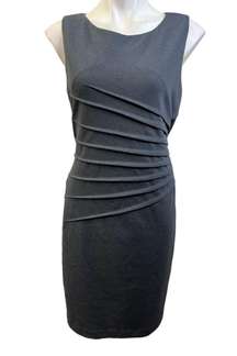 Ivanka Trump dress plus size 14 gray ruched sleeveless sheath knee length