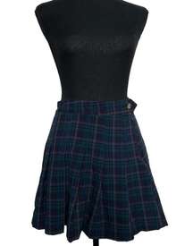 AE Plaid Pleated Skirt Highest Rise 00 Regular Women’s Blue