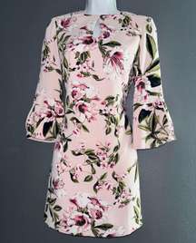 New w/ $180 Tags WHBM White House Black Market Floral Pink Dress Womens Small 4