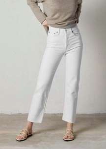 Womens High Rise Stovepipe Ankle Jeans White Size 26