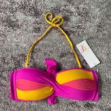 New with Tags Women's Free by Gottex Swim Bikini Orange Pink Top Fuxia Sz 40 L
