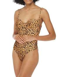 VIX Paula Hermanny Corsage Leopard Print Swimsuit