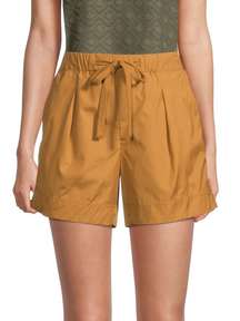 NWT  Box Pleat Drawstring Shorts in Gold Ochre Size Medium