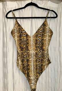 Yellow Snake Print Bodysuit