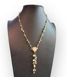 Monet Mother of Pearl Style Y Beaded Necklace