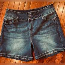 Suzanne Betro Women Blue Denim Shorts Size 22